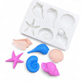 Molde Silicona Conchas Y Caracoles x 6